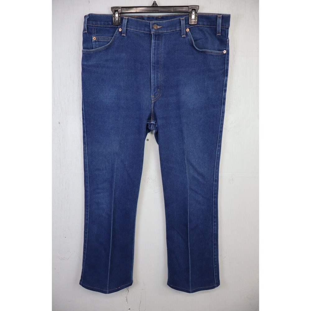 Vintage 517 Levi's Denim Jeans Orange Tag Mens Size 42x30 Bootcut Western